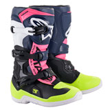 Alpinestars Youth Tech 3S Boots Black/Dark Blue/Pink Fluo