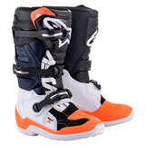 Alpinestars Youth Tech 7S Boots Black/White/Orange Fluo
