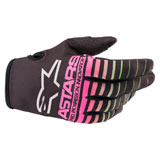 Alpinestars Youth Radar Gloves 2022 Black/Green Neon/Pink Fluo