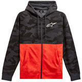 Alpinestars Camo Block Zip-Up Hooded Sweatshirt Charcoal Heather/Warm Red