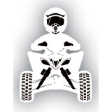 Attack Graphics Ride Life Family Window Decal 2.25" x 3" ATV Boy White