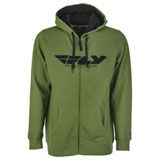 Fly Racing Corporate Zip-Up Hooded Sweatshirt Olive