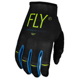 Fly Racing Youth Kinetic Prodigy Gloves Charcoal/Neon Green/True Blue