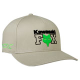 Fox Racing X Kawasaki Flexfit Hat 2023 Steel Grey
