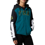 Fox Racing Leed Sasquatch Zip-Up Hooded Sweatshirt Heather Maui Blue