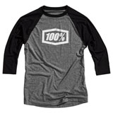 100% Essential 3/4 Sleeve Tech T-Shirt Grey/Black
