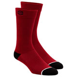 100% Solid Casual Socks Red