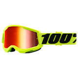 100% Youth Strata 2 Goggle Yellow Frame/Red Mirror Lens