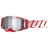 100% Armega Goggle Oversized Deep Red Frame/Silver Flash Lens