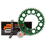 Primary Drive Alloy Kit & X-Ring Chain Green Rear Sprocket