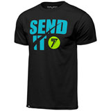 Seven Send It T-Shirt Black/Cyan