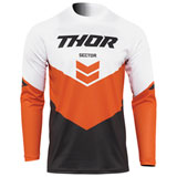 Thor Youth Sector Chev Jersey Charcoal/Red Orange