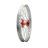 Tusk Impact Complete Wheel - Front Silver Rim/Silver Spoke/Orange Hub