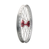 Tusk Impact Complete Wheel - Front Silver Rim/Silver Spoke/Red Hub