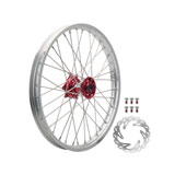 Tusk Impact Complete Front Wheel Package Silver Rim/Silver Spoke/Red Hub