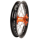 Tusk Impact Complete Wheel - Rear Black Rim/Silver Spoke/Orange Hub