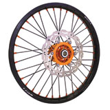 Warp 9 Complete Wheel Kit - Front Black Rim & Spokes/Orange Hub & Nipples