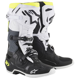 Alpinestars Tech 10 Boots Size 12 Black/White/Yellow