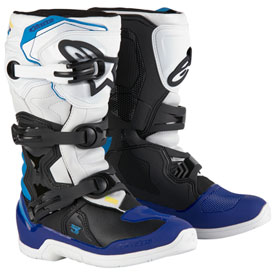 Alpinestars Youth Tech 3S Boots Size 7 White/Black/Enamel Blue