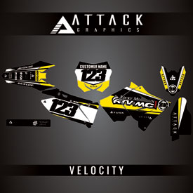 Attack Graphics Custom Velocity Complete Bike Restyle Graphics Kit  Polisport MX Restyling Kit