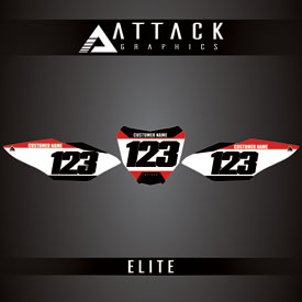 Attack Graphics Elite Restyle Number Plate Backgrounds  Polisport MX Restyling Kit