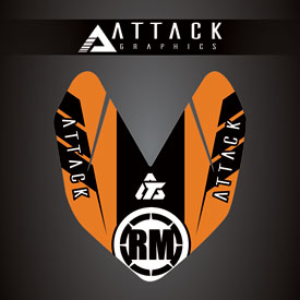Attack Graphics Renegade Front Fender Decal  Orange
