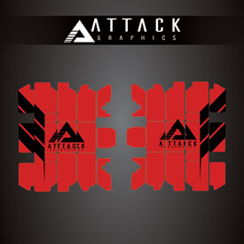 Attack Graphics Renegade Radiator Louver Decals  Red