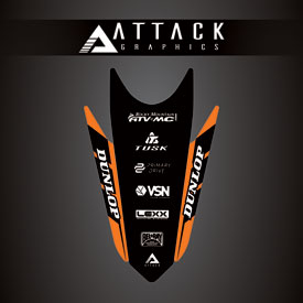 Attack Graphics Renegade Rear Fender Decal  Orange