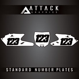 Attack Graphics Standard Restyle Number Plate Backgrounds  Cycra Powerflow Body Kit