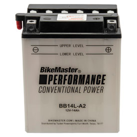 BikeMaster Performance Conventional Battery with Acid BB14LA2