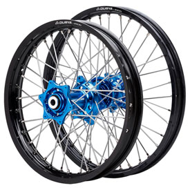Dubya Edge Complete Front/Rear Wheel Set 1.60 x 21 / 2.15 x 19 Black Rim/Blue Hub