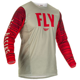 Fly Racing Kinetic Wave Jersey Large Light Grey/Red