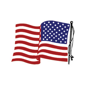 Hot Leathers Helmet Sticker - American Flag, Right Side
