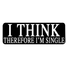 Hot Leathers Helmet Sticker - "I Think Therefore I'm Single"