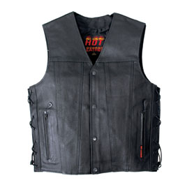 Hot Leathers Gun Pocket Leather Motorcycle Vest