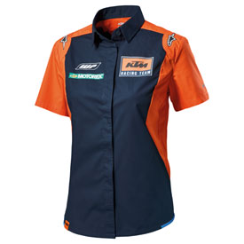 KTM Women's Replica Team Button Up Shirt Large Orange/Navy