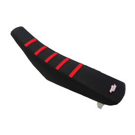Motoseat Ribbed Traction Seat Cover  Black/Black/Red