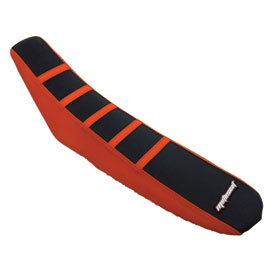 Motoseat Ribbed Traction Seat Cover  Orange/Black/Orange