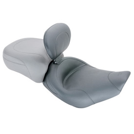 Mustang Wide Solo Smooth Motorcycle Seat with Removable Backrest