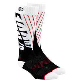 100% Torque Moto Socks Size 10-13 Black/White