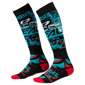 O'Neal Racing Pro MX Print Socks Size 10-13 Ride Black/Blue