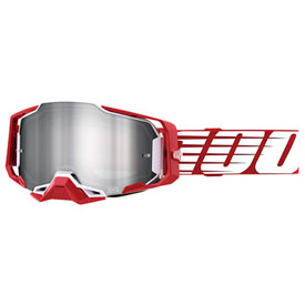 100% Armega Goggle  Oversized Deep Red Frame/Silver Flash Lens
