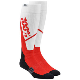 100% Torque Moto Socks Size 10-13 White/Red