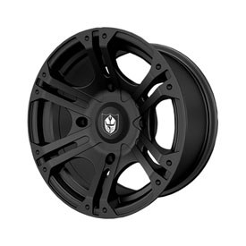 4/156 Polaris SIXr Alloy Wheel by Pro Armor 14x7 4.0 + 3.0 Flat Black