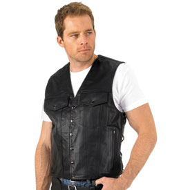 River Road Frontier Leather Motorcycle Vest