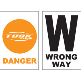 Tusk Course Marker Danger and Wrong Way Sign Pack of 50