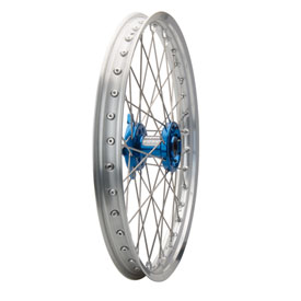 Tusk Impact Complete Wheel - Front 21 x 1.60 Silver Rim/Silver Spoke/Blue Hub
