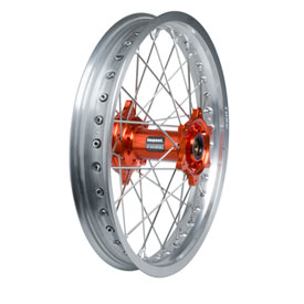 Tusk Impact Complete Wheel - Rear 18 x 2.15 Silver Rim/Silver Spoke/Orange Hub