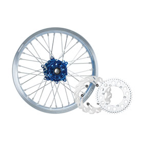 Tusk Impact Complete Rear Wheel Package 19 x 2.15 Silver Rim/Silver Spoke/Blue Hub