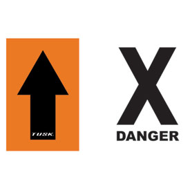 Tusk Course Marker Black Arrow and Danger X Sign Pack of 50